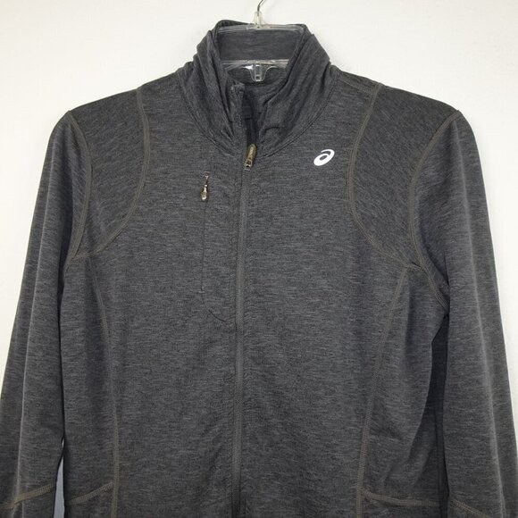 ASICS Thermopolis Jacket Women’s Size M Gray Full Zip NWOT Running Gym - Picture 2 of 7